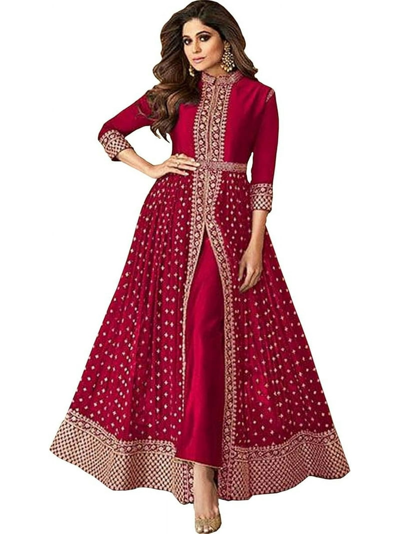 Eid Special Designer Indian Anarkali Gown Suits Pakistani Salwar Kameez  Outfits ( Pink, XXS - 34 ) - Walmart.com