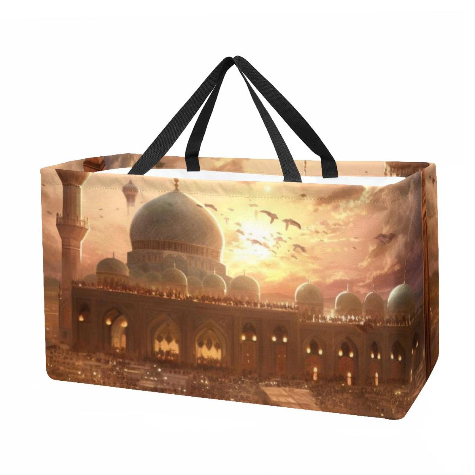 Eid al Fitr Large Foldable Oxford Cloth Easter Basket Beach Bag Picnic