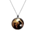 thumbnail image 1 of Eid al Fitr Stunning Glass Design Circular Pendant Jewelry Necklace, 1 of 5