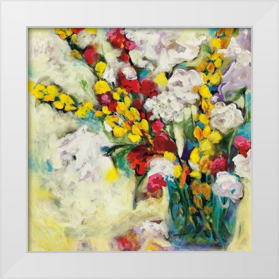 Eider, Georgia 15x15 White Modern Wood Framed Museum Art Print Titled - Echoes in Yellow and White