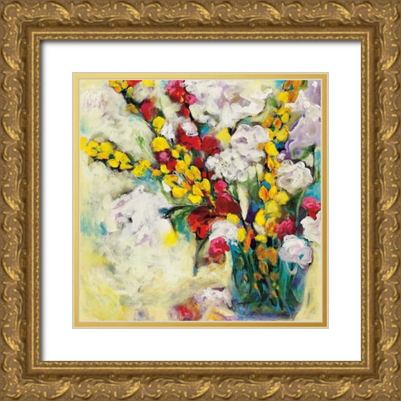 Eider, Georgia 26x26 Gold Ornate Wood Framed with Double Matting Museum Art Print Titled - Echoes in Yellow and White