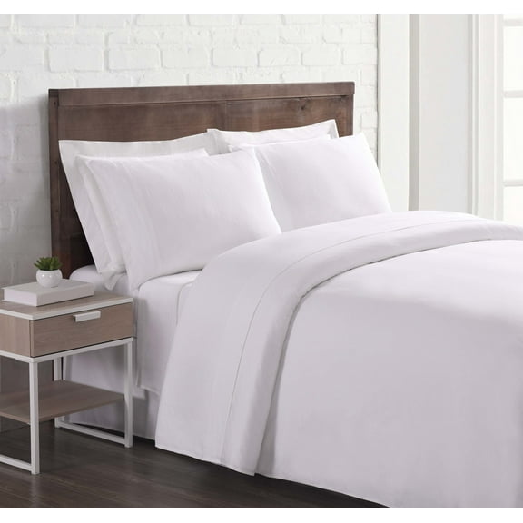 Brooklyn Loom Flax Linen 100% Linen Deep Pocket White 4-Piece King, All Season, Adult Size, OEKO-TEX Certified