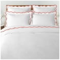 thumbnail image 1 of Eiderdown Decor 400 Thread Red Cotton Sateen Hotel Stitch Duvet, Twin or Twin XL, 1 of 5