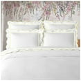 thumbnail image 1 of Eiderdown Decor400TC Cotton Scallop Embroidery & Border Sateen Solid Duvet Cover set Oversized King 120" × 98" 1 Duvet cover and 20"×36" 2 Pillow sham , Ivory Scallop and Border, 1 of 5
