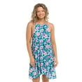 thumbnail image 1 of Eidon Women's Standard Sarah High Neck Rayon Dress Cover Up, Tropical Paradise L, 1 of 5