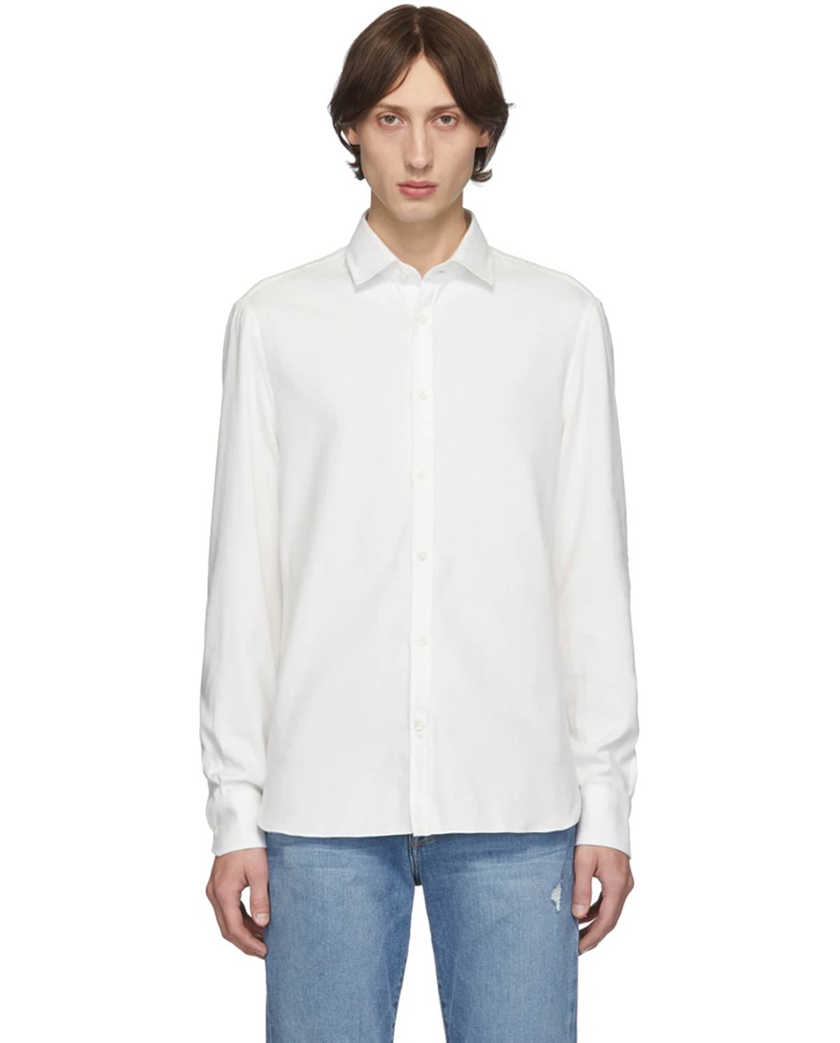 gucci white snake collar shirt