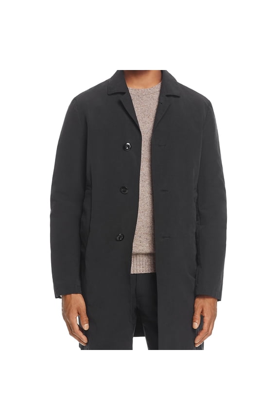 Mens Weather Cloth Coat, Black, 48 Regular