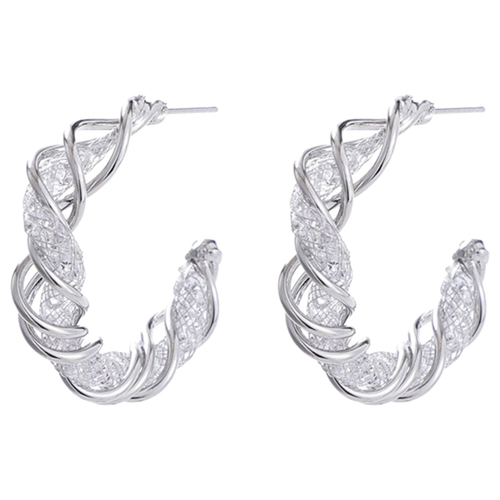 EiecJdf Circle Zircon Earrings Trend With A Wide Range Circle Earrings ...