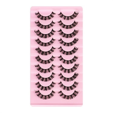 EiecJdf Eyelashes 10 Pairs Reusable Self Adhesive Eyelashes No Glue Or Eyeliner Needed Natural Thick False Lashes Extension