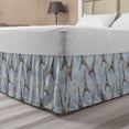 thumbnail image 1 of Eiffel Bed Skirt, Retro Style Abstract Composition with Bicycles and Paris City Landmark, Elastic Bedskirt Dust Ruffle Wrap Around for Bedding Decor, 4 Sizes, Brown Pale Blue, by Ambesonne, 1 of 2