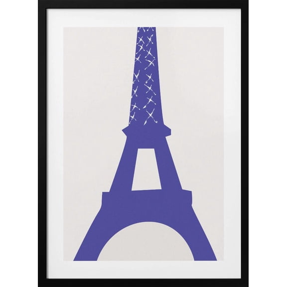 Eiffel Bleu Framed Art Modern Wall Decor