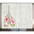 thumbnail image 1 of Ambesonne Eiffel Curtains 2 Panel Set, Spring Blossoming Flowers, 108" x 63", Multicolor, 1 of 3
