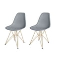 thumbnail image 1 of Eiffel Dining Chair with Gold Base - Medium Grey, 1 of 1
