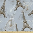 thumbnail image 1 of Ambesonne Eiffel Fabric by the Yard Upholstery, Retro Bicycles Landmark, 10 Yards, Brown Pale Blue, 1 of 4