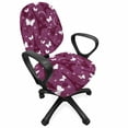 thumbnail image 1 of Eiffel Office Chair Slipcover, Abstract Composition with Towers White Butterflies and Stars Ethereal Display, Protective Stretch Decorative Fabric Cover, Standard Size, Violet White, by Ambesonne, 1 of 4