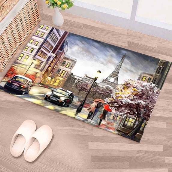 Eiffel Rugs, Spring Landscape Rug, Paris Street Landscape Rug, Living Room Rug, Hallway Rug, Girl Room Rug, Area Rugs, View Rug, Office Rug, 2'x3' - 60x90 cm