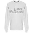 thumbnail image 1 of Eiffel Sketch Paris France Font Sweatshirt Men -Image by Shutterstock, Male 3X-Large, 1 of 2