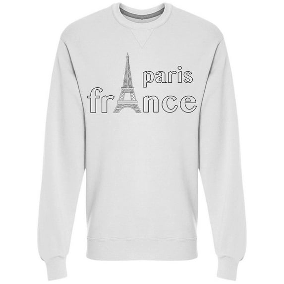 Eiffel Sketch Paris France Font Sweatshirt Men -Image by Shutterstock, Male 3X-Large