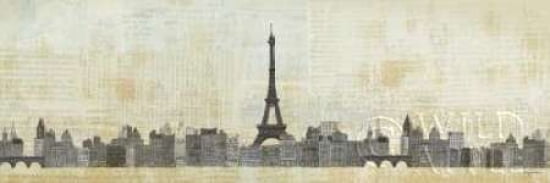 Eiffel Skyline Canvas Art - Avery Tillmon (12 x 36)