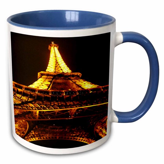 3drose, Eiffel Tower, 11oz Two-tone Blue Mug