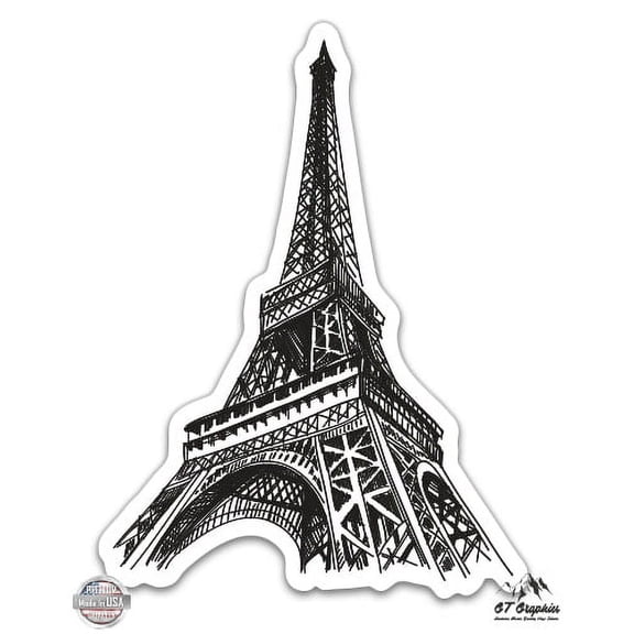 Eiffel Tower - 5" Vinyl Sticker - For Car Laptop I-Pad - Waterproof Decal
