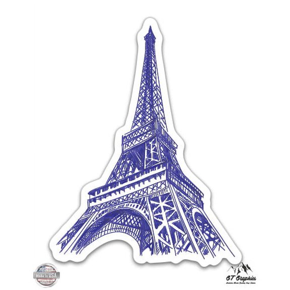 Eiffel Tower - 8" Vinyl Sticker - For Car Laptop I-Pad - Waterproof Decal
