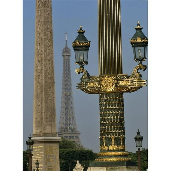Eiffel Tower And Street Lights Poster Print