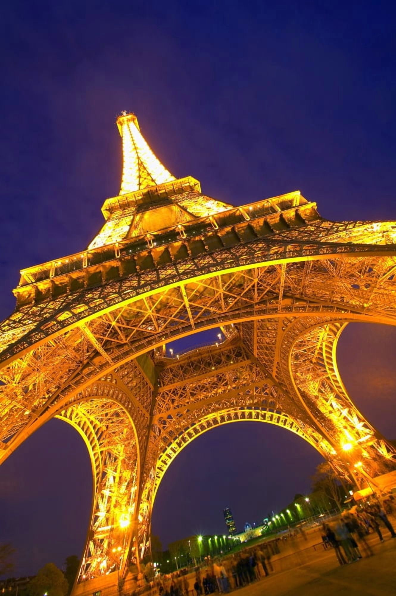 Eiffel Tower At Night Paris France Canvas Art - Carson Ganci Design Pics (11 x 17)