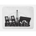 thumbnail image 1 of Eiffel Tower Bath Mat, Bold Monochrome Paris Lettering and Famous Architecture Silhouettes, Plush Bathroom Decor Mat with Non Slip Backing, 29.5" X 17.5", Charcoal Grey White, by Ambesonne, 1 of 2