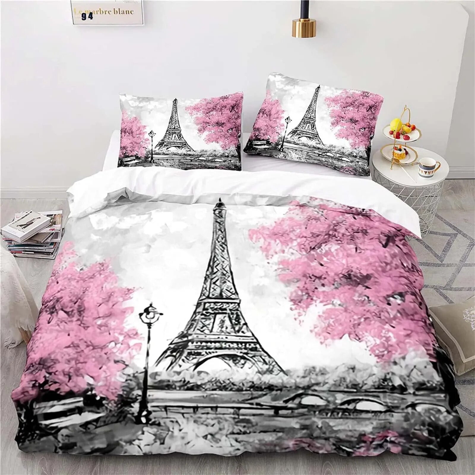 Eiffel Tower Bedding Duvet Cover Set Digital Printing Bed Linen Fashion