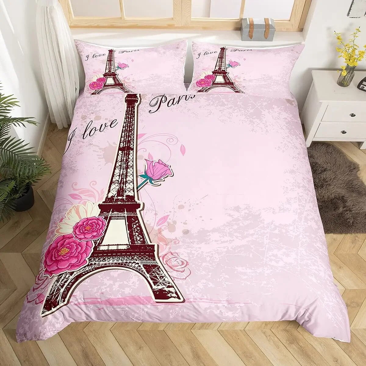 Eiffel Tower Bedding Duvet Cover Set Digital Printing Bed Linen Fashion Design Comforter Cover ...