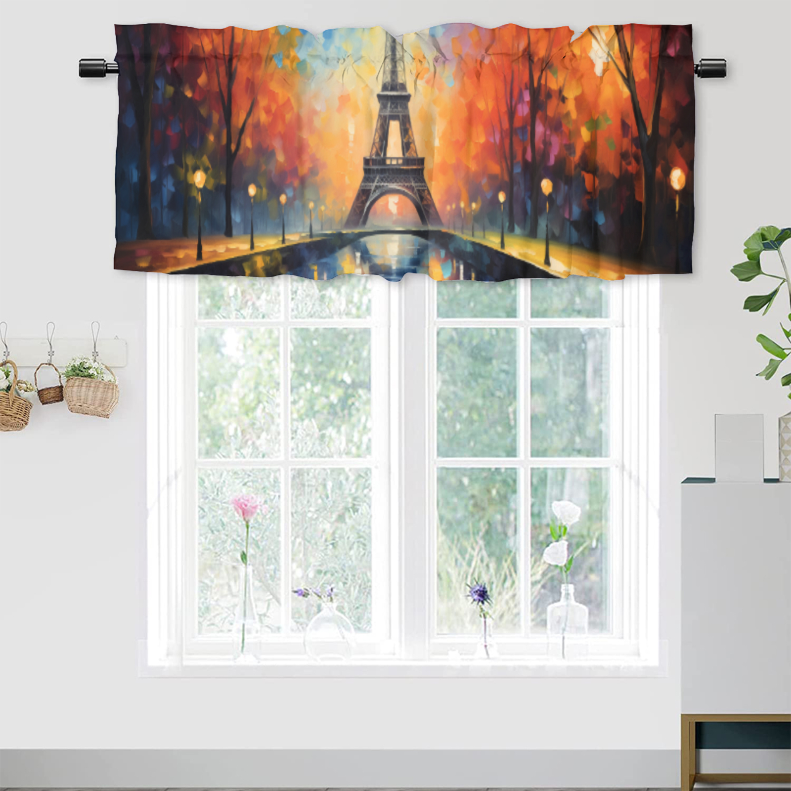 Eiffel Tower Blackout Curtain Valances Paris European City Landscape ...
