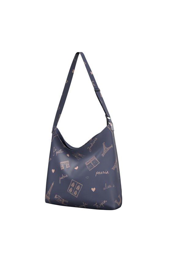 Eiffel Tower Canvas Shoulder Bag Canvas Shopping Bag Crossbody Phone Bag for Women Men