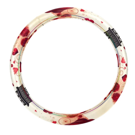 Eiffel Tower Car Wheel Cover, Steering Wheel Cover, Steering Wheel Covers 14.5 Inch Printing PVC Leather Auto Accessories