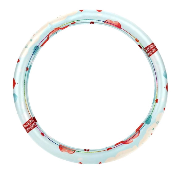Eiffel Tower Car Wheel Covers Steering Wheel Cover 14.5 Inch Printing PVC Leather Auto Accessories