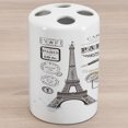 thumbnail image 1 of Eiffel Tower Ceramic Toothbrush Holder, France Tourist Attractions Paris Postage Stamps Culture Cosmopolite, Decorative Versatile Countertop for Bathroom, 4.5" X 2.7", Champagne Dark Brown, 1 of 4