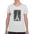 thumbnail image 1 of Eiffel Tower Chalk Art T-Shirt Women -Ethan Harper Designs, Female Small, 1 of 4