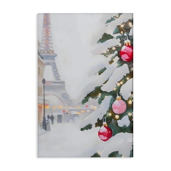 Stupell Industries Eiffel Tower Christmas Canvas Wall Art, design by Arlington Prints