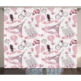 thumbnail image 1 of Ambesonne Eiffel Tower Curtains 2 Panel Set, Paris Honeymoon, 108" x 90", Pale Pink White, 1 of 2