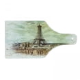 thumbnail image 1 of Eiffel Tower Cutting Board, Pastel Watercolor Style Print Vintage Eiffel Tower Skyline Parisian Theme Art, Tempered Glass Cutting and Serving Board, Wine Bottle Shape, Brown Beige, by Ambesonne, 1 of 1