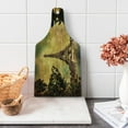 thumbnail image 1 of Eiffel Tower Cutting Board, Eiffel Tower Trees River Bridge Water Daytime Landmark Oil Painting Design, Tempered Glass Cutting and Serving Board, Wine Bottle Shape, Brown Mustard, by Ambesonne, 1 of 5