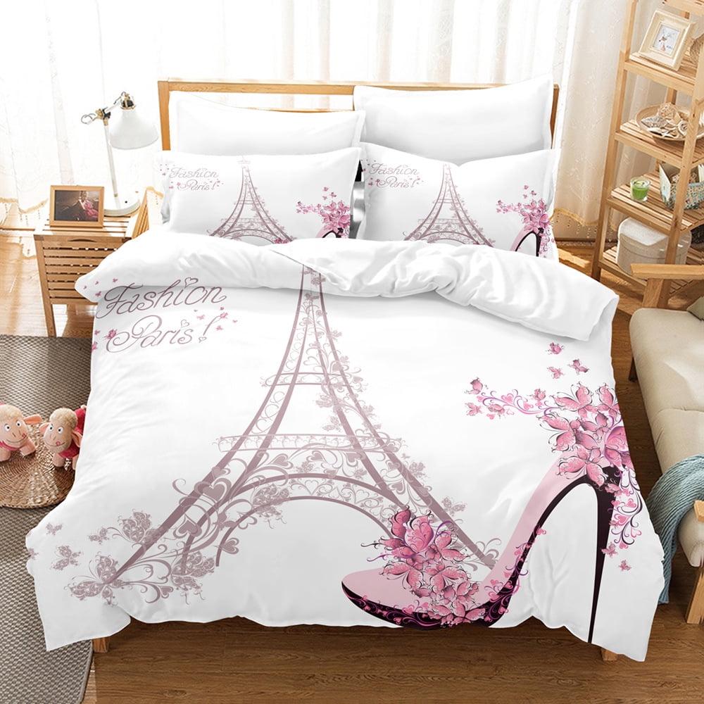 Eiffel Tower Duvet Cover Sets Chic Paris Bedding Set Romantic Theme