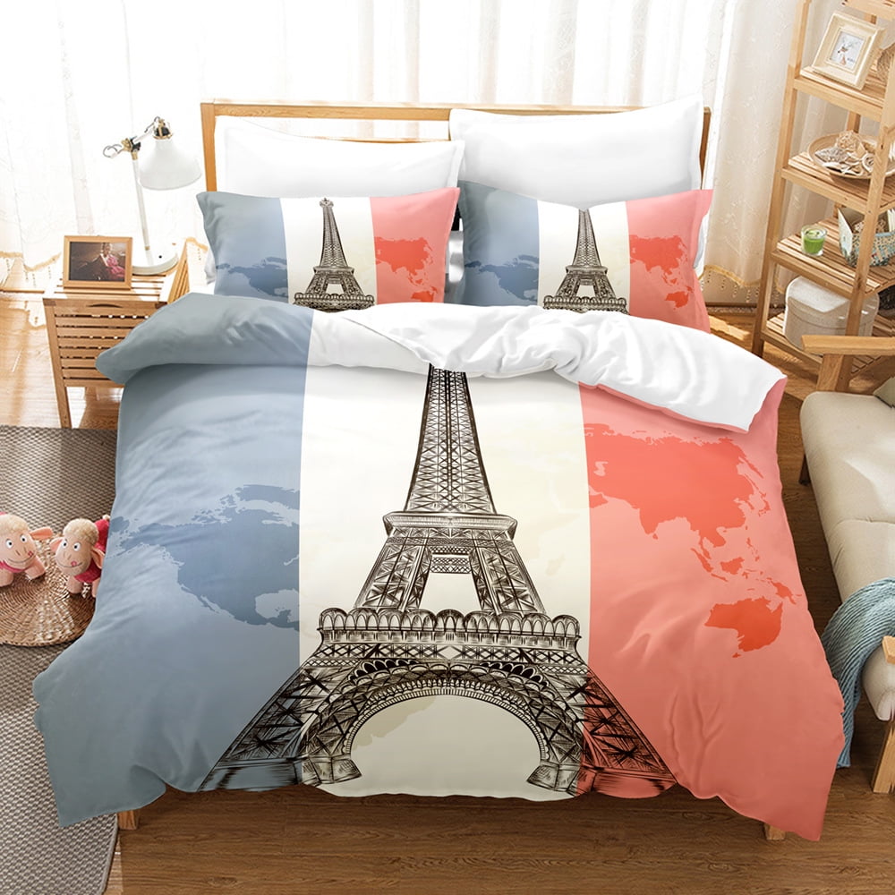 Eiffel Tower Duvet Cover Sets Chic Paris Bedding Set Romantic Theme