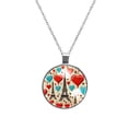 thumbnail image 1 of Eiffel Tower Elegant Circular Glass Pendant Necklace - Womens Necklaces, 1 of 5