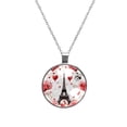 thumbnail image 1 of Eiffel Tower Elegant Glass Circular Pendant Necklace - Stunning Jewelry Piece, 1 of 5