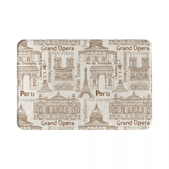 Eiffel Tower Envelope Doormat Bathroom Printed Polyeste Entrance Balcony Mat Paris Vintage Anti-slip Floor Rug Door Mat Foot Pad