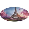 thumbnail image 1 of Eiffel Tower Floral Medallion Round Rug - Small Round Area Rug, Soft Non-Slip Machine Washable Bedroom Mat Indoor Accent Entry Carpet for Office Desk Dorm Hallway, 1 of 7