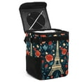 thumbnail image 1 of Eiffel Tower Foldable Mini Trash Can Car Trash Can with Lid Leak-Proof Hanging Storage Bag for Car, 1 of 6