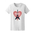 thumbnail image 1 of Eiffel Tower Heart T-Shirt Women -Image by Shutterstock, Female Large, 1 of 2