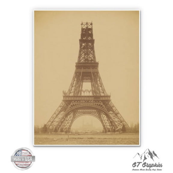 Eiffel Tower In Construction Paris - 12" Vinyl Sticker Waterproof Decal